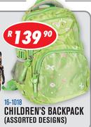 Children's Backpack In Assorted Designs 16-1018