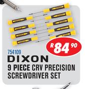 Dixon 9 Piece CRV Precision Screwdriver Set 754109