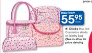 Clicks Pink Dot Cosmetics, Vanity Or Toiletry Bag-Each