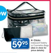 Clicks Iridescent Toiletry Or Cosmetics Bags-Each