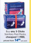 Clicks Saniatry Pad Packs-Per Pack