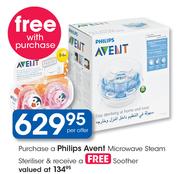 Philips Avent Microwave Steam Steriliser Free Soother-Per Offer