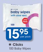 Clicks 100 Baby Wipes-Per Pack
