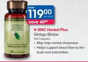GNC Herbal Plus Ginkgo Biloba-100 Capsules-Per Pack
