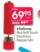Safeway Red Soft Touch Electronic Pepper Mill