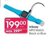 Sway MP3 Watch Black Or Blue