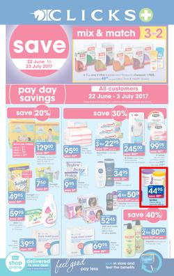 Clicks : Pay Day Savings (22 June - 23 July 2017), page 1