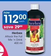 Herbex Attack The fat Mix n Drink-400ml Each