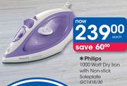 Philips 1000W Dry Iron With Non-Stick Soleplate GC1418/30