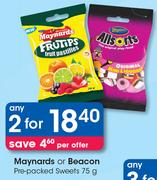 Maynards Or Beacon Pre-Packed Sweets-2x75g