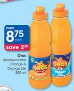 Oros Ready To Drink Orange & Orange Lite-500ml Each