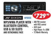 Dixon MP3/WMA Player with Bluetooth Control, USB & SD Slots and Detachable Face MP0855D