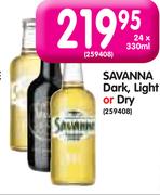 Savanna Dark, Light Or Dry-24x330ml