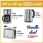 Defy Inox Coffee Maker KM630S + Inox Kettle WK630S + Inox Toaster TA630S Bundle