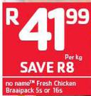 No Name Fresh Chicken Braaipack 5's Or 16's-Per Kg