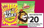 Simba Potato Chips-125g & Nik Naks Assorted 150g-For Both