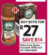 Robertsons Spices Assorted-100ml & Refill-64-100ml-Both For