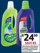 Cobra Active Tile Cleaner Assorted Or Dettol Floor And All Purpose Cleaner 750ml-Each
