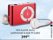 M Stuff MP3 Player With Earphones & 8GB TF Card