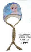 Frozen Elsa Beanie With Pony Tail