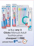 Clicks Manual Adult Toothbrushes-Each