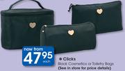 Clicks Black Cosmetics Or Toiletry Bags-Each