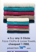 Clicks Face Cloths & Loose Towels-Each