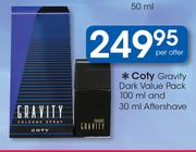 Coty Gravity Dark Value Pack-100ml & 30ml Aftershave