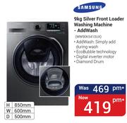 Samsung 9Kg Silver Front Loader Washing Machine Add Wash WW90K5410UX