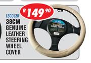 38cm Genuine Leather Steering Wheel Cover LSC0L38