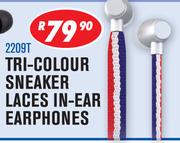 Dixon Tri Colour Sneaker Laces In Ear Earphones 2209T