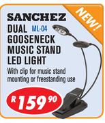 Sanchez Dual Gooseneck Music Stand LED Light ML-04