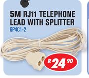 5M RJ11 Telephone Lead With Splitter GP4C1-2