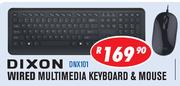 Dixon Wired Multimedia Keyboard & Mouse DNX101