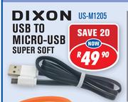 Dixon USB To Micro USB Super Soft Charge Cable US-M1205