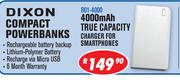 Dixon Compact 4000mAh True Capacity Powerbank B01-4000