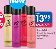 Lentheric I Love Deodorant For Women-90ml Each