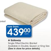 Safeway Single Fitted Electric Blanket-Each
