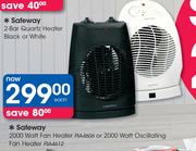 Safeway 2000 Watt Fan Heater PIA4606 Or 2000 Watt Oscillating Fan Heater PIA4612-Each