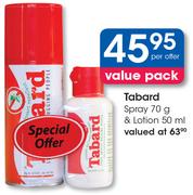 Tabard Spray 70g & Lotion 50ml-Per Offer