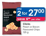Clicks Prawn Or Bacon Flavoured Chips-2x125g