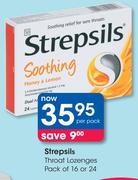 Strepsils Throat Lozenges Pack Of 16 Or 24-Per Pack