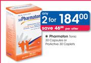 Pharmaton Tonic 30 Capsules Or ProActive 30 Caplets-2 Packs
