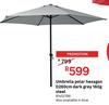 Umbrella Polar Hexagon D260cm Dark Grey 160g Steel 81452788