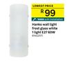 Hanko Wall Light Frost Glass White 1 Light E27 60W 81402511