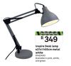 Inspire Desk Lamp E27 x 1 h55cm Metal White 81483493