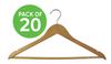 Spaceo Wood Hangers Set Of 20 Pack W35 x 13 x H35cm 81461762