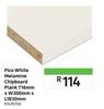 Pico White Melamine Chipboard Plank T16mm x W300mm x L1830mm 81476708   
