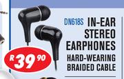 Dixon In Ear Stereo Earphones Hard Wearing Braided Cable