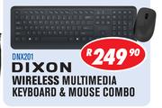 Dixon Wireless Multimedia Keyboard & Mouse Combo